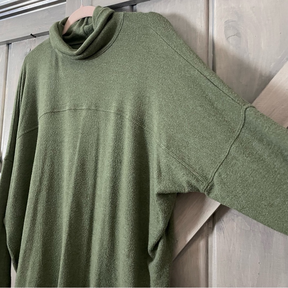 Aerie Forest Green Super Soft Slub Oversized Knit Long sleeve Top M - Picture 10 of 11